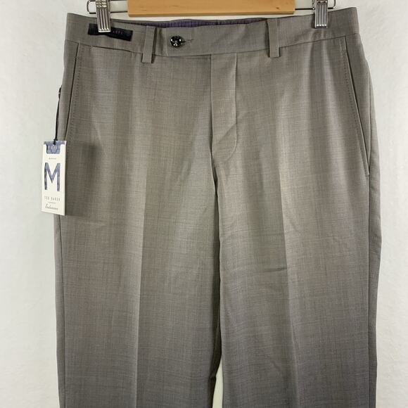 Ted Baker Endurance Mens Jefferson Dress Pants Sz 30R 100% Wool Unhemmed New - Picture 2 of 13